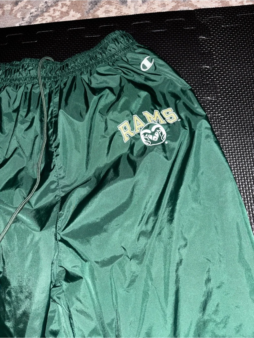 Champion Authentic Colorado State Green Windbreaker Track Pants - Rams